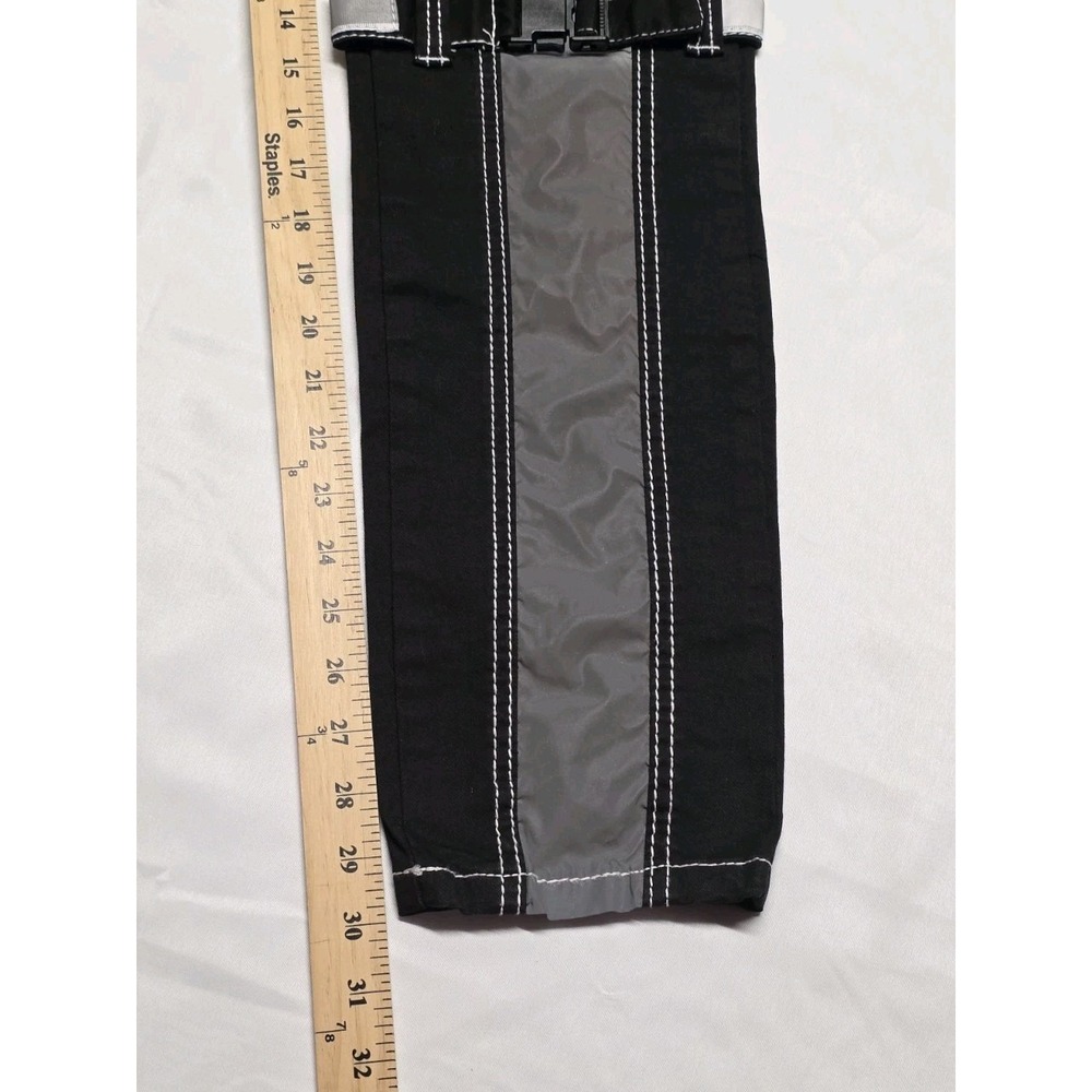 Tripp NYC Gothic Reflector Panel Bondage Pants Unisex Sz L Black Utility Straps - Picture 5 of 8